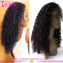 7A Melhor qualidade afro kinky encaracolado glueless peruca virgem afro kinky peruca de cabelo humano para as mulheres negras